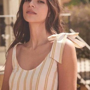 Sezane Rio Top (Ecru stripe/Ocher) Size 34 (US2)